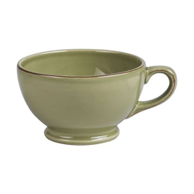 Bols-TABLE PASSION JUMBO PATINE Tasse Bol à anse Déjeuner en Faïence 70 cl Vert Tendre