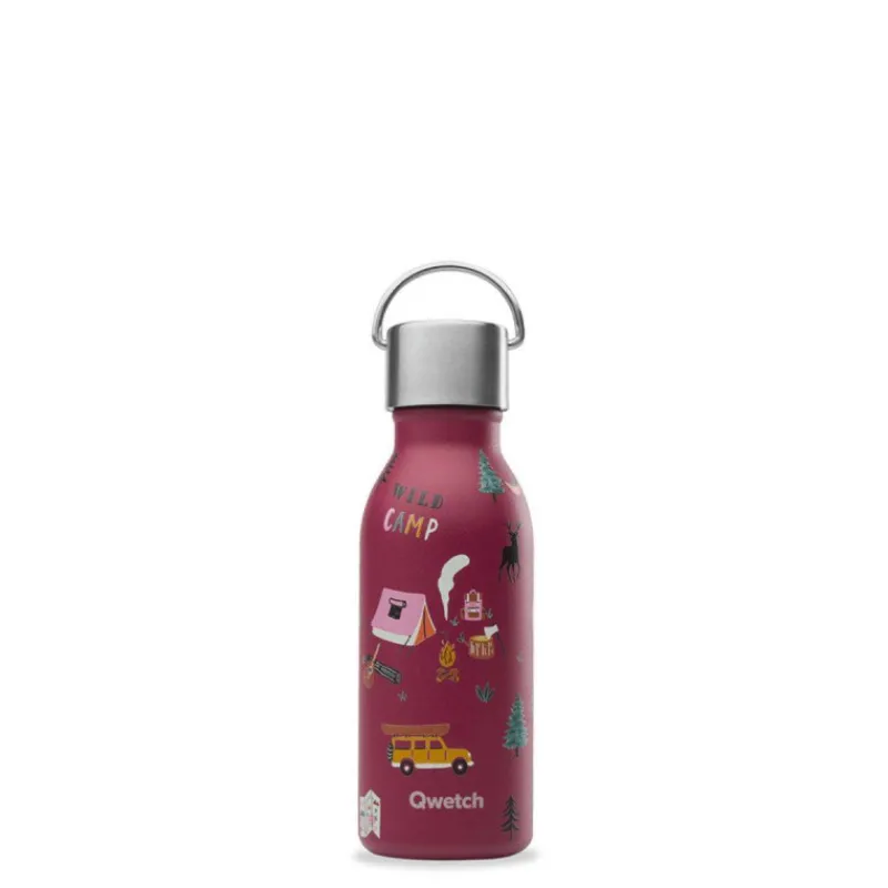 Gourdes Isothermes Et Mugs-Qwetch KIDS Bouteille isotherme double paroi en Inox enfant 350 ml Yosemite Rouge Grenat