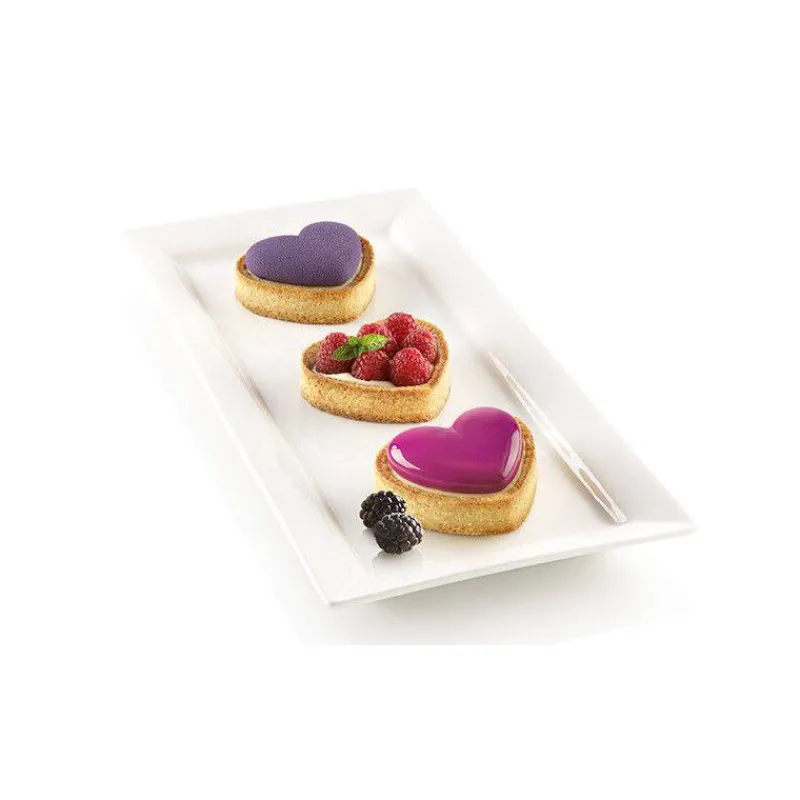 Thème Saint Valentin | Moules À Tarte-SilikoMart KIT MINI TARTE PETIT AMOUR cercle tarte et moule décor coeur en silicone 3Design  SC