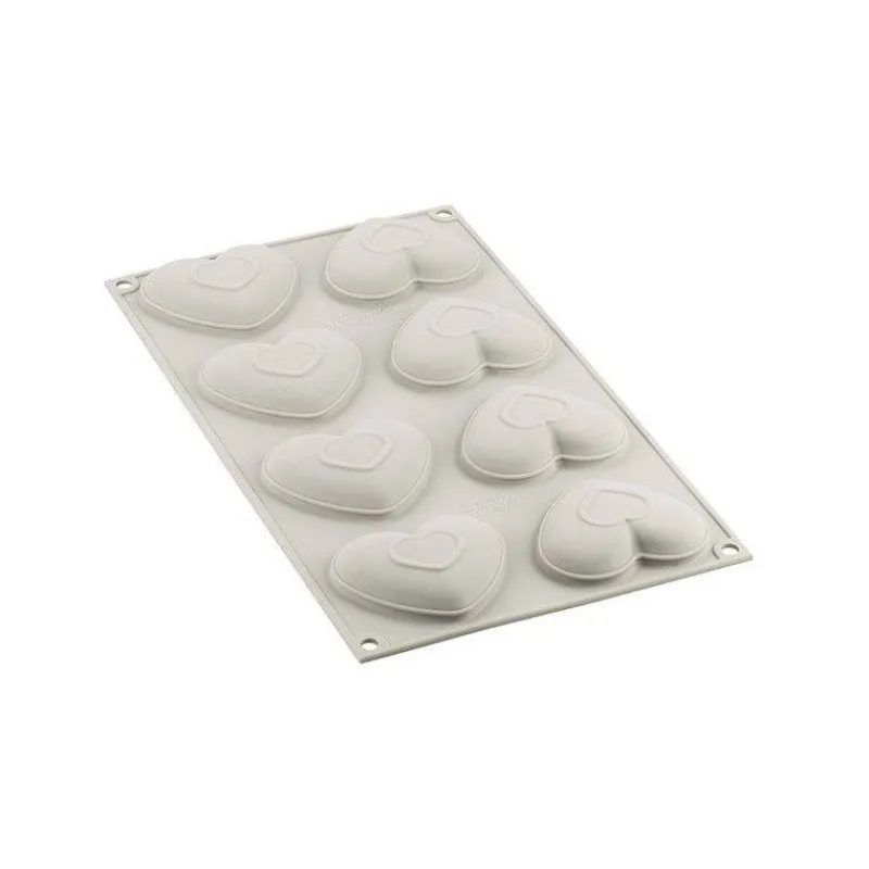 Thème Saint Valentin | Moules À Tarte-SilikoMart KIT MINI TARTE PETIT AMOUR cercle tarte et moule décor coeur en silicone 3Design  SC