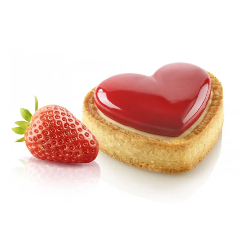 Thème Saint Valentin | Moules À Tarte-SilikoMart KIT MINI TARTE PETIT AMOUR cercle tarte et moule décor coeur en silicone 3Design  SC