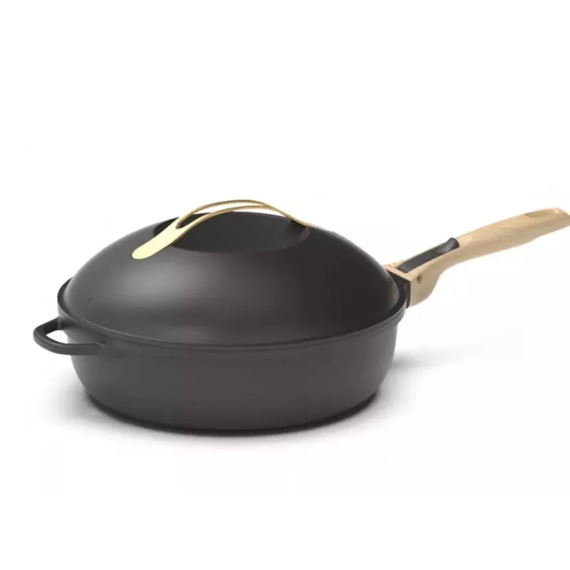 Sauteuses Revêtements Anti-adhérents | Sauteuses En Fonte Aluminium-COOKUT La Fabuleuse Poêle Sauteuse Casserole Cocotte 28 cm - Noir Météore