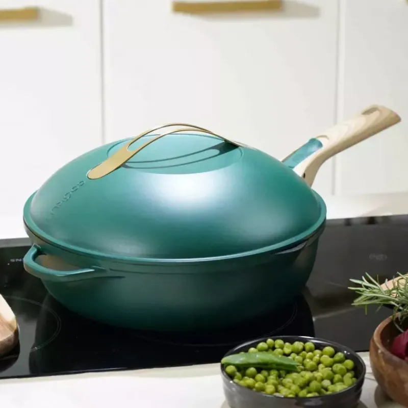 La Fabuleuse Cookut | Sauteuses Amovibles Revêtues-COOKUT La Fabuleuse Poêle Sauteuse Casserole Cocotte 28 cm - Vert Canopée
