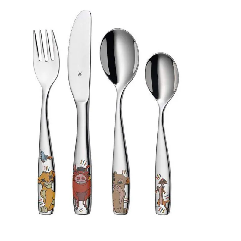 Ensembles Pour Enfants-WMF Le Roi Lion Ensemble de Table Enfant - 6 pièces Assiette bol et couverts inox