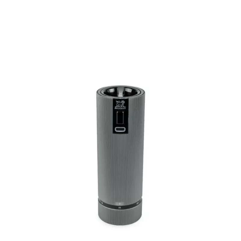Moulins Électriques | Moulins À Sel-PEUGEOT LINE Moulin à sel électrique rechargeable u'Select, batterie Lithium-ion, aluminium, 15 cm