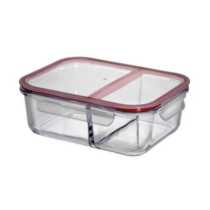 Lunch Box | Boites Hermétiques-KUCHENPROFI Lunch box Boite alimentaire rectangle 2 compartiments en verre   1.7L