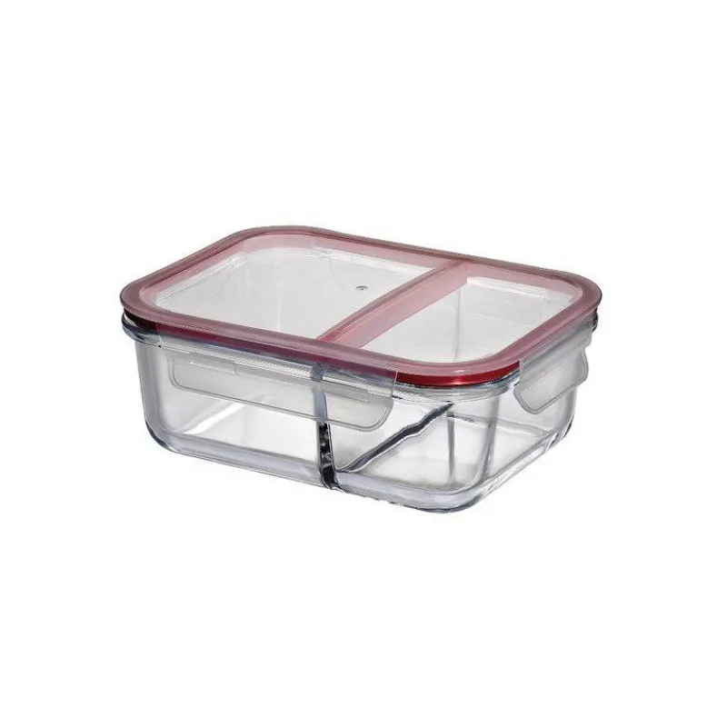 Lunch Box | Boites Hermétiques-KUCHENPROFI Lunch box Boite alimentaire rectangle 2 compartiments en verre 1L