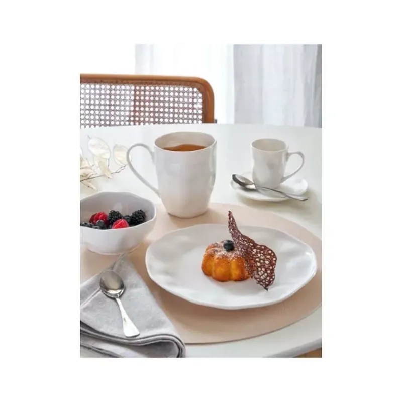 Assiettes À Desserts-PORCELLANA BIANCA LUNIA Assiette à dessert en porcelaine D21.5