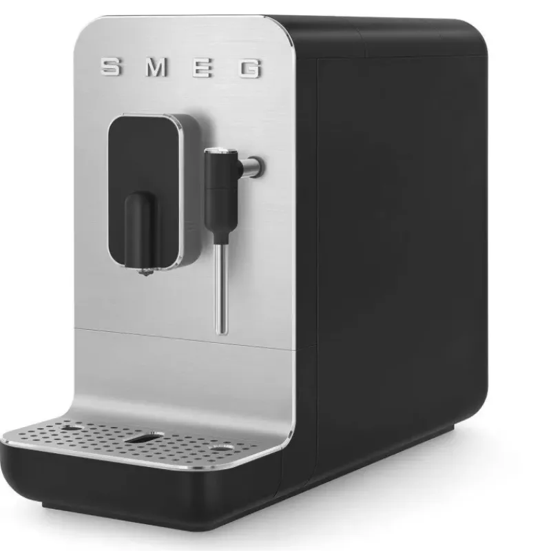 Robots Café | Expressos-SMEG Machine à café automatique avec broyeur et buse intégré Noir mat