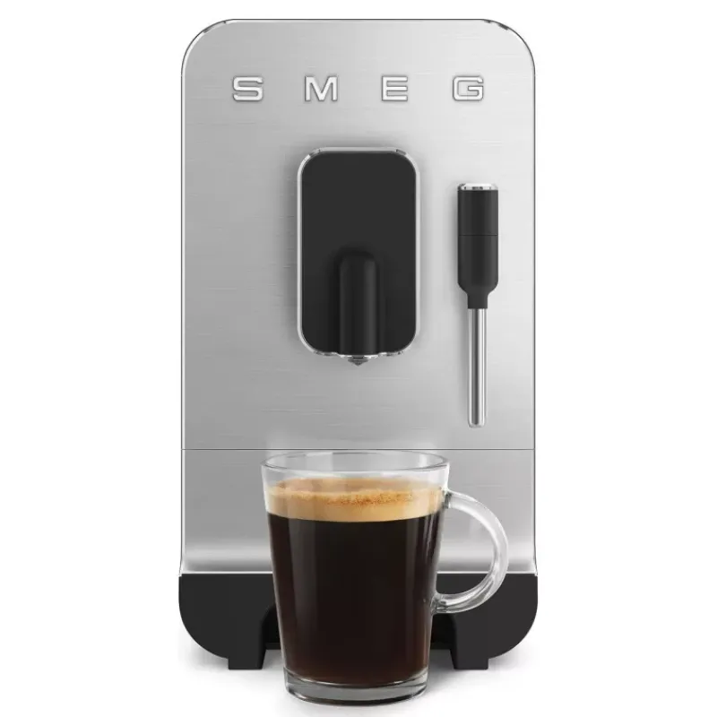 Robots Café | Expressos-SMEG Machine à café automatique avec broyeur et buse intégré Noir mat