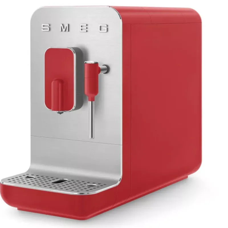 Robots Café | Expressos-SMEG Machine à café automatique avec broyeur et buse intégré Rouge Mat