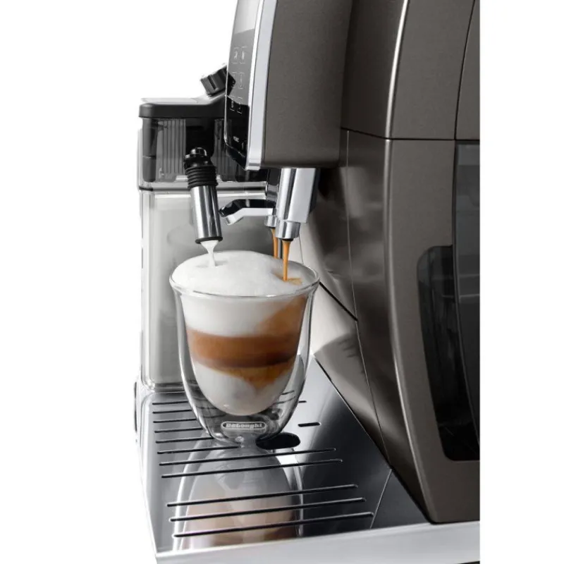 Robots Café-Du00e9Longhi Machine à café Automatique Expresso avec Broyeur Delonghi DINAMICA Titanium Connectable  SC