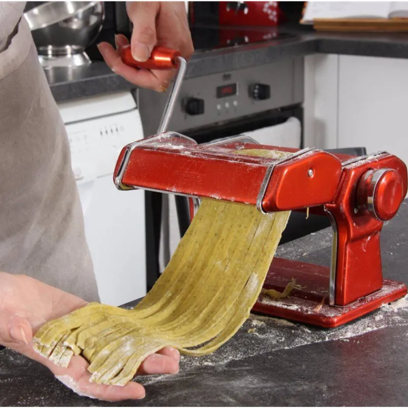 Préparer Les Pâtes-MARCATO Machine à pâtes manuelle ATLAS 150  Rouge