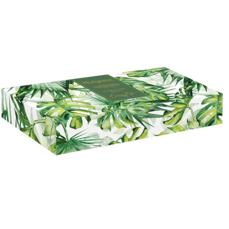 Plats Creux Et Légumiers-Easy Life MADAGASCAR Plat de service Creux Porcelaine EASYLIFE L36  Feuille Bananier Vert clair SC