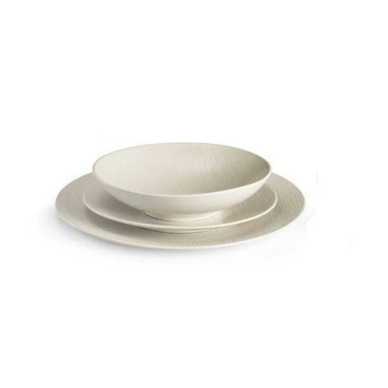 Assiettes Creuses-Mu00e9dard de NOBLAT MAGMA Assiette Creuse en Grès Médard de NOBLAT D19 Ivoire SC
