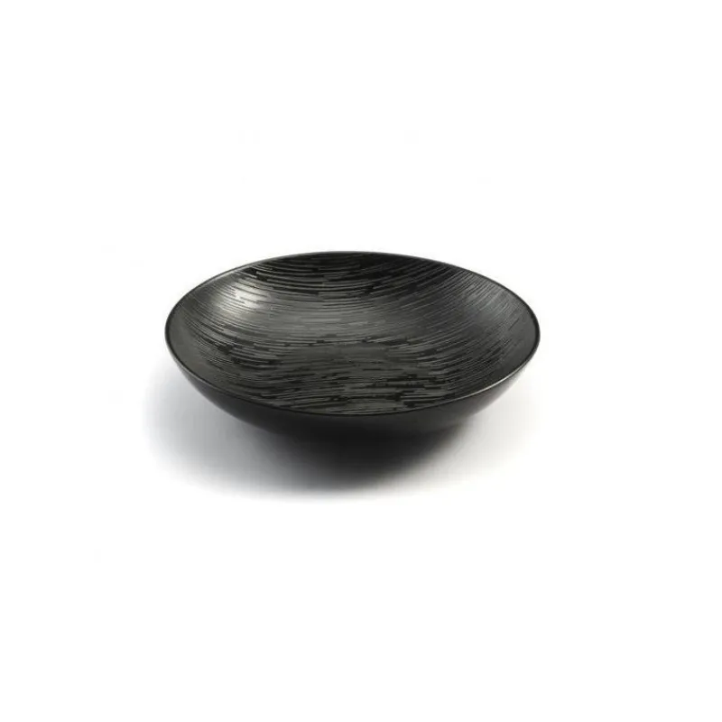 Assiettes Creuses-Mu00e9dard de NOBLAT MAGMA Assiette Creuse gourmet en Grès Médard de NOBLAT D25 Noir  SC