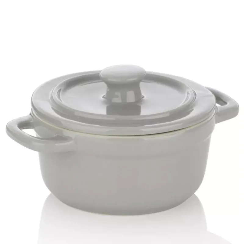 Cocottes En Céramique-Kela MALIN Mini cocotte ronde en céramique D14 Gris
