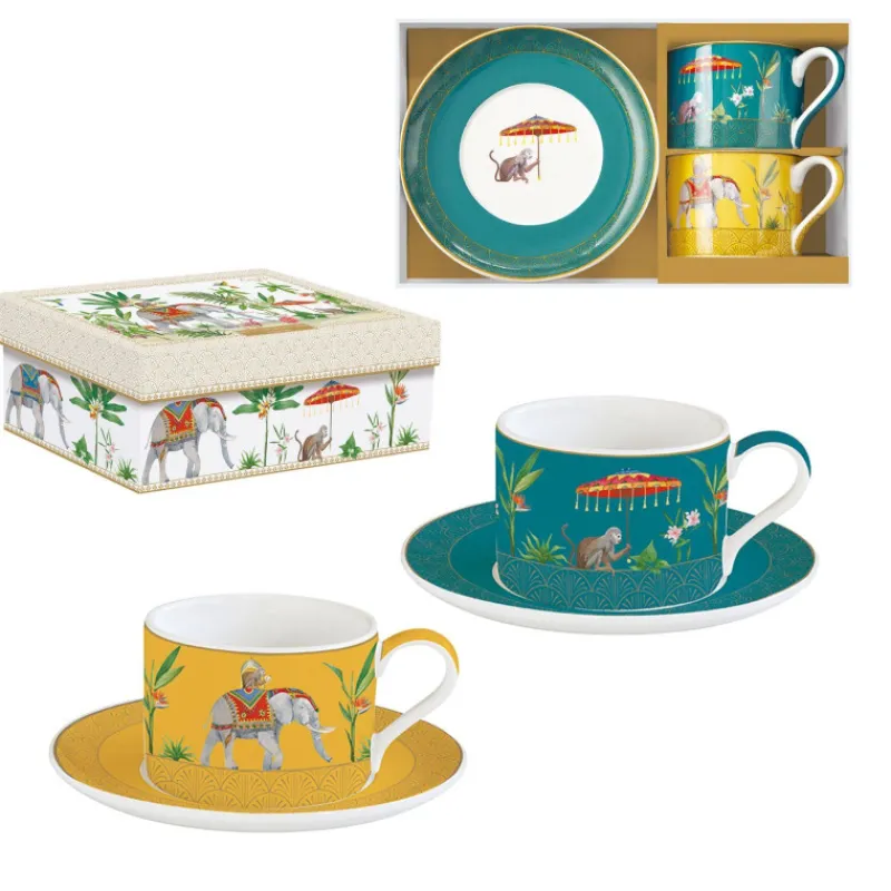 Tasses-Easy Life MARAJAH Coffret Duo Paire Tasse à Déjeuner Porcelaine EASYLIFE