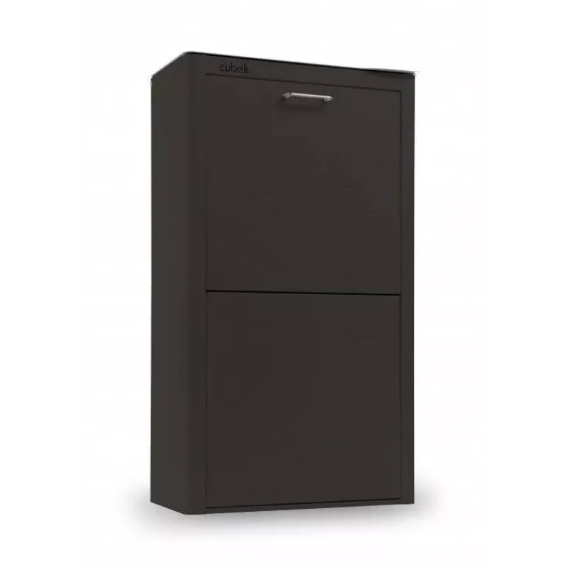 Poubelles De Tri Sélectif-DHO Meuble Poubelle de cuisine tri sélectif CUBEK - 1 Colonne 4 Bacs Noir