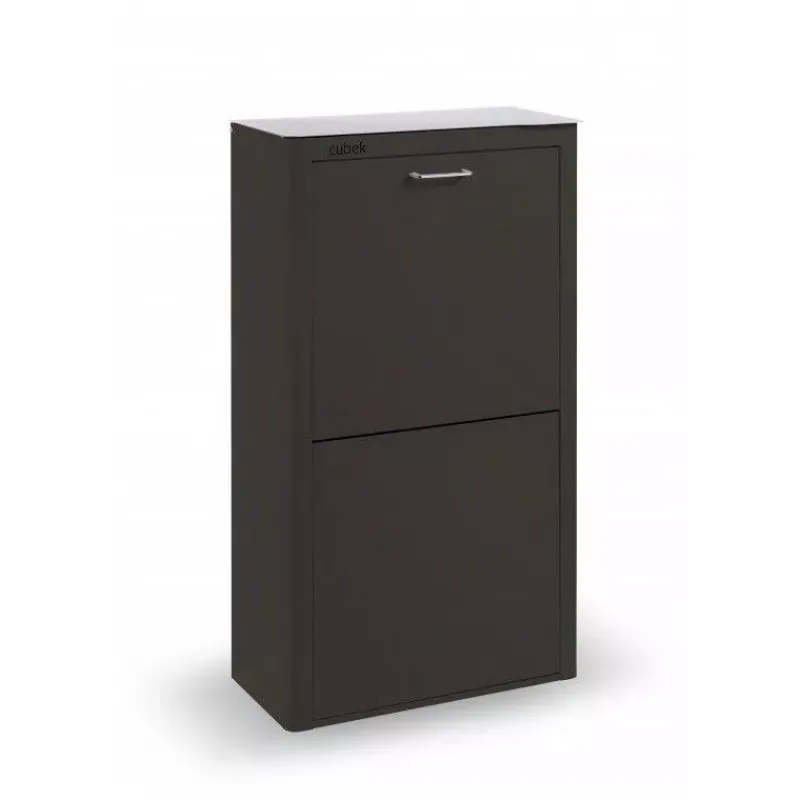 Poubelles De Tri Sélectif-DHO Meuble Poubelle de cuisine tri sélectif CUBEK - 1 Colonne 4 Bacs Noir