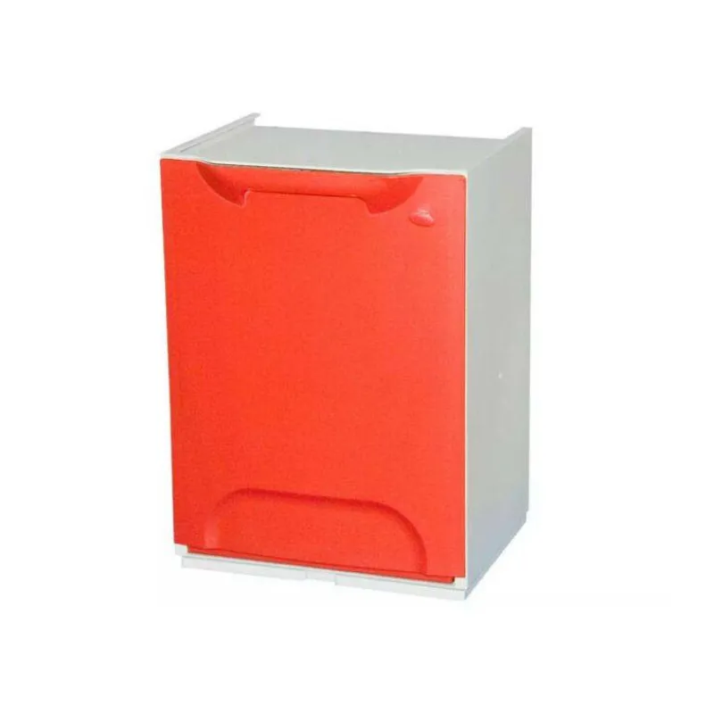 Poubelles De Tri Sélectif-DUETT Meuble Poubelle de cuisine tri sélectif Rouge   SC