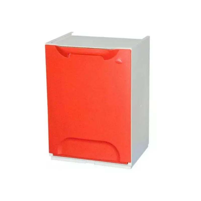 Poubelles De Tri Sélectif-DUETT Meuble Poubelle de cuisine tri sélectif Rouge   SC