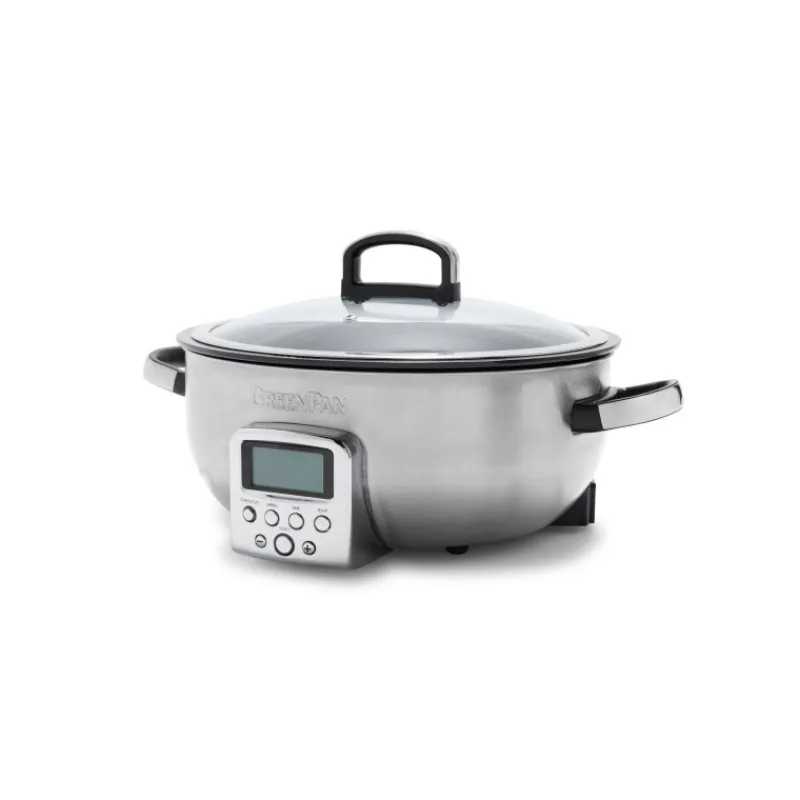 Cuit-vapeur | Cuiseurs À Riz-GreenPan Mijoteuse OMNI Cooker Multicuiseur Vapeur Riz Soupe  électrique 5.6 L Gris