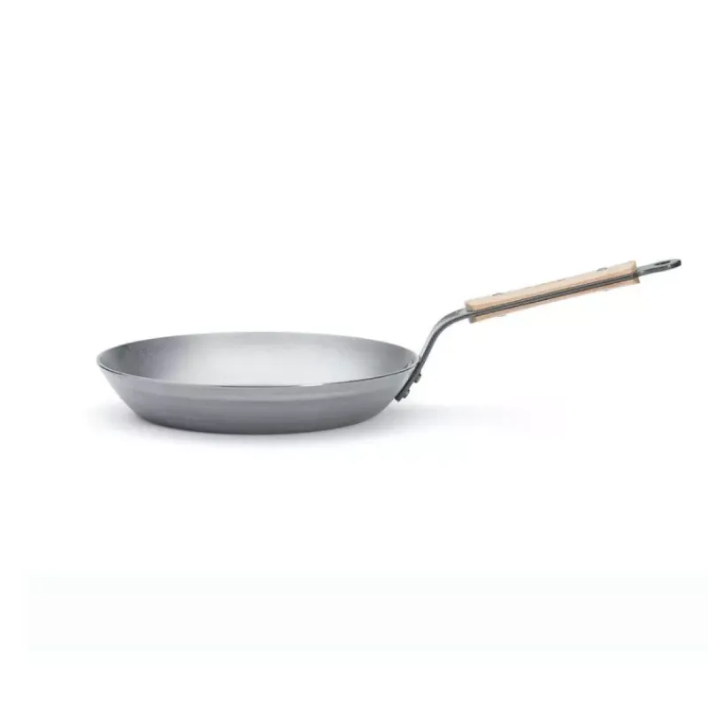Poêles En Acier-De Buyer MINERAL B Bois Poêle ronde induction en tôle d´acier cire d´abeille D24 cm