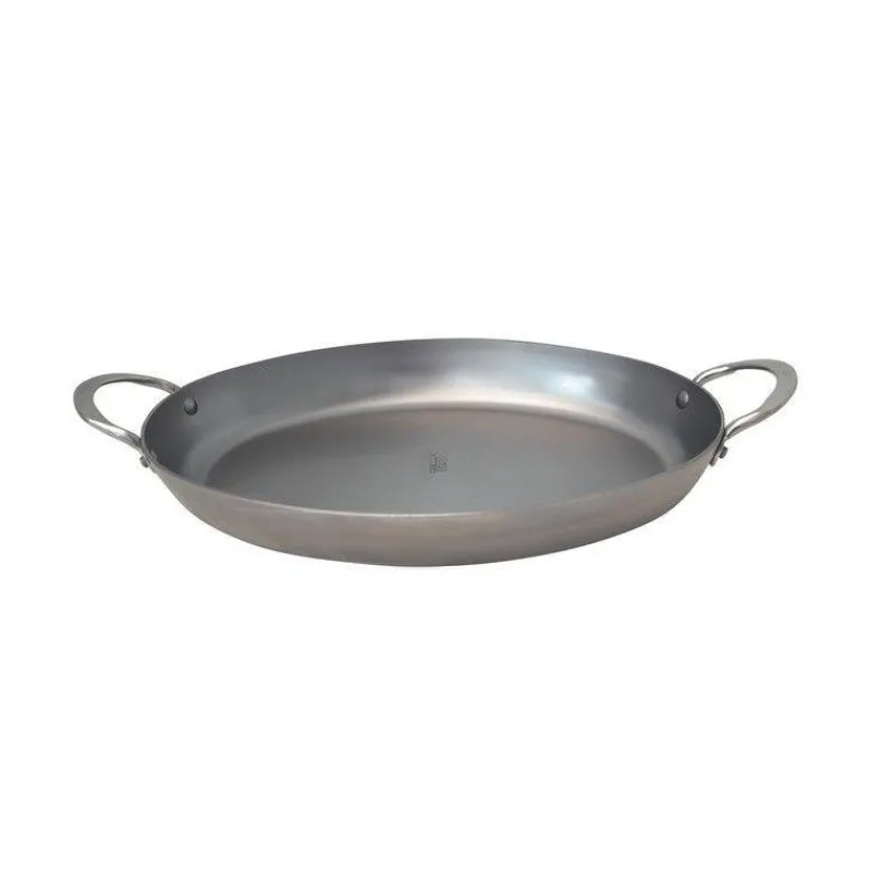 Poêles En Acier-De Buyer MINERAL Plat à rôtir Ovale en tôle d´acier cire d´abeille D 36 cm SC
