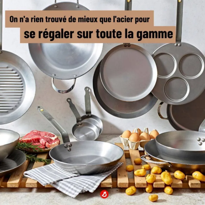 Poêles En Acier-De Buyer MINERAL Plat à rôtir Ovale en tôle d´acier cire d´abeille D 36 cm SC