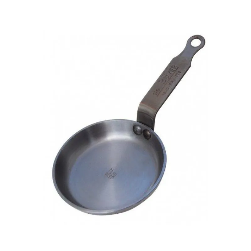 Poêles En Acier-De Buyer MINERAL Poêle à blinis en tôle d´acier cire d´abeille D 12 cm