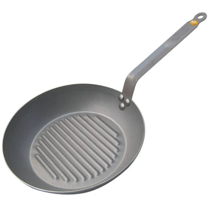 Poêles En Acier-De Buyer MINERAL Poêle GRILL en tôle d´acier cire d´abeille D 26 cm SC