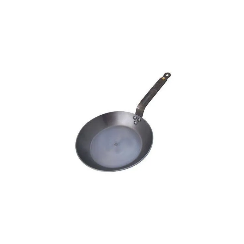 Poêles En Acier-De Buyer MINERAL Poêle ronde en tôle d´acier cire d´abeille D 24 cm