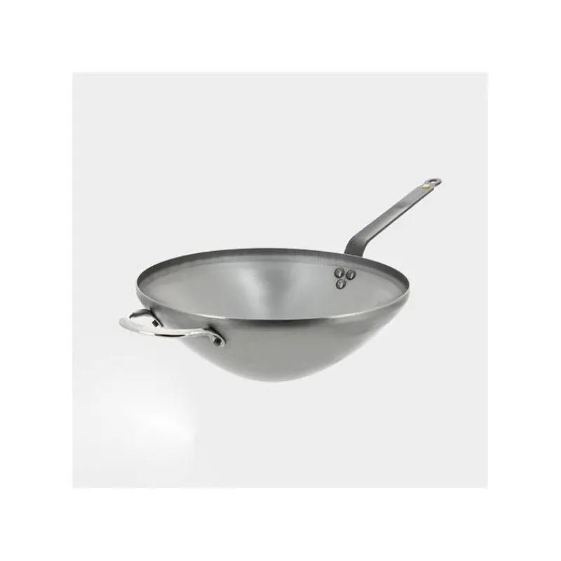 Woks En Acier-De Buyer MINERAL Wok en tôle d´acier cire d´abeille D24