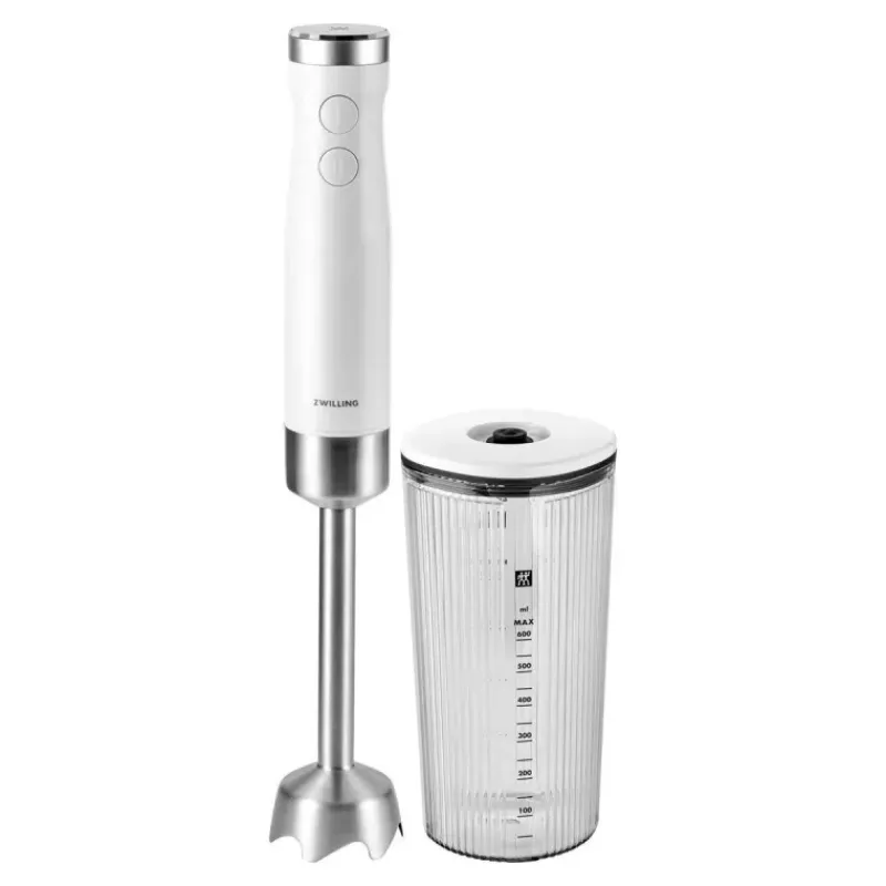 Mixeurs Plongeants-ZWILLING Mixeur plongeant flilaire blanc avec gobelet 600 ml et couvercle sous vide ENFINIGY