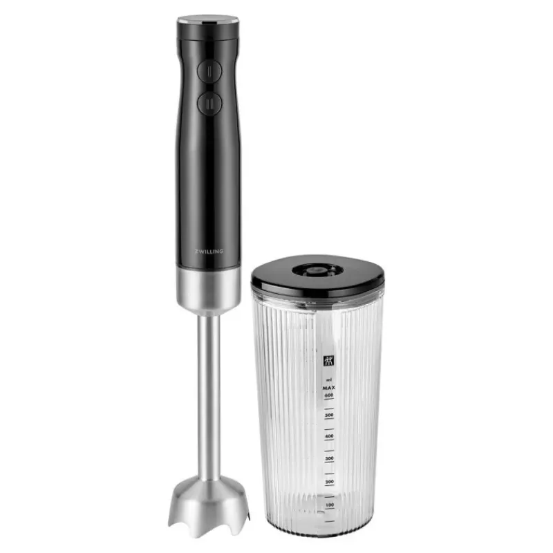 Mixeurs Plongeants-ZWILLING Mixeur plongeant flilaire noir avec gobelet 600 ml et couvercle sous vide ENFINIGY