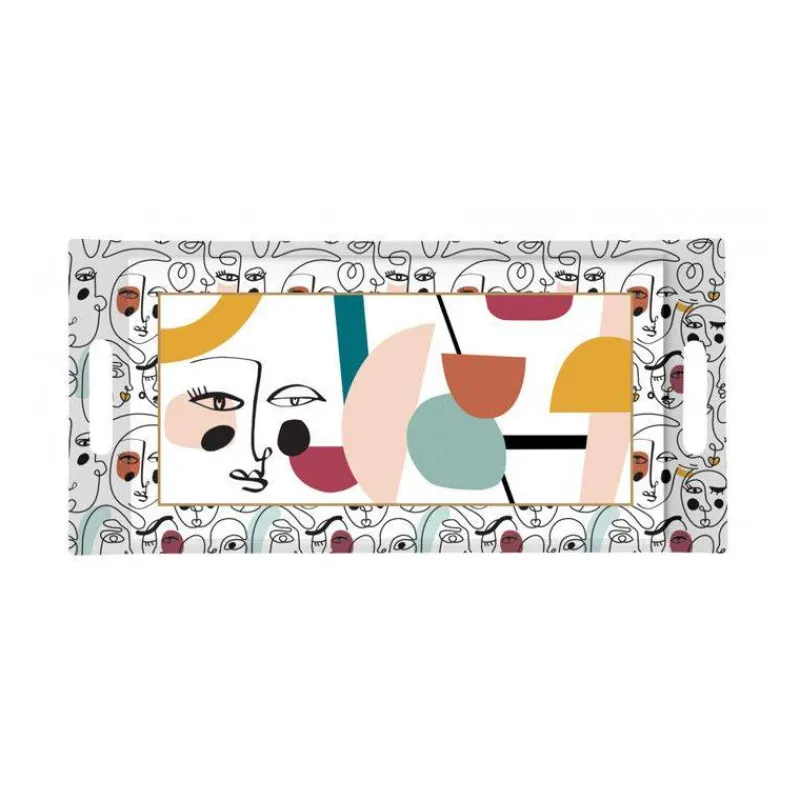 Plateaux Mélamine-Easy Life MODERNISM Plateau de service rectangle mélamine 40 x 19