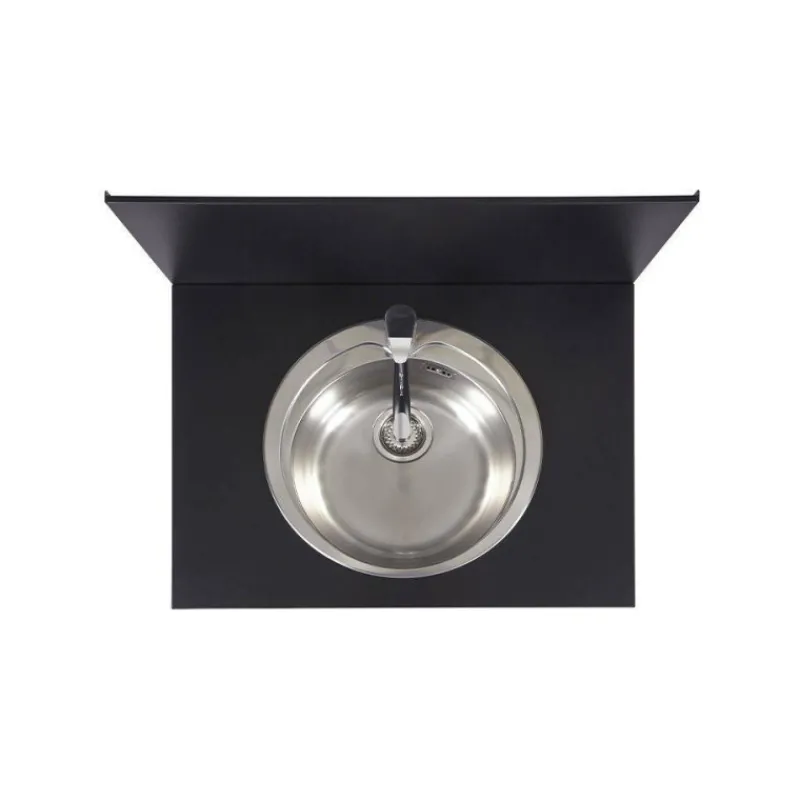 Cuisine Extérieure-ENO MODULO Pack Cuisine extérieure Elément Évier Inox + Acier galvanisé Noir