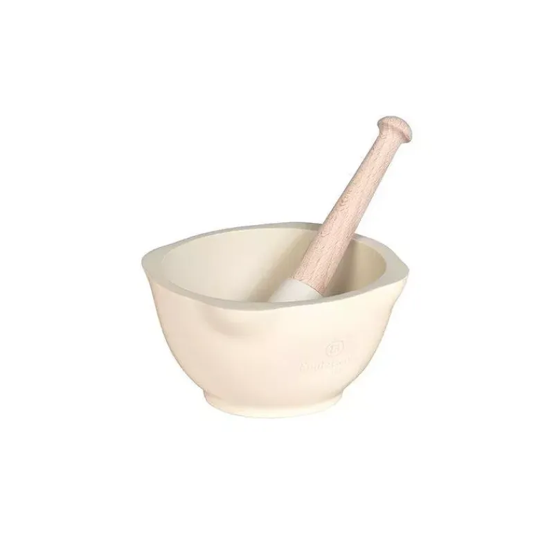 Mortiers-Emile HENRY Mortier/Pilon Céramique 14cm Natural Chic Blanc Argile
