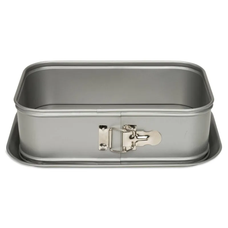 Moules À Manqué | Moules À Charnière-Patisse Moule à manqué rectangulaire antiadhésif à Charnière avec fond amovible 28 x 18 cm