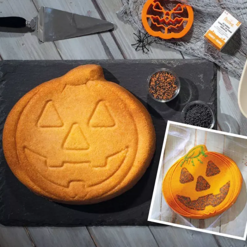Thème Halloween-Decora Moule Citrouile 3D Acier Orange