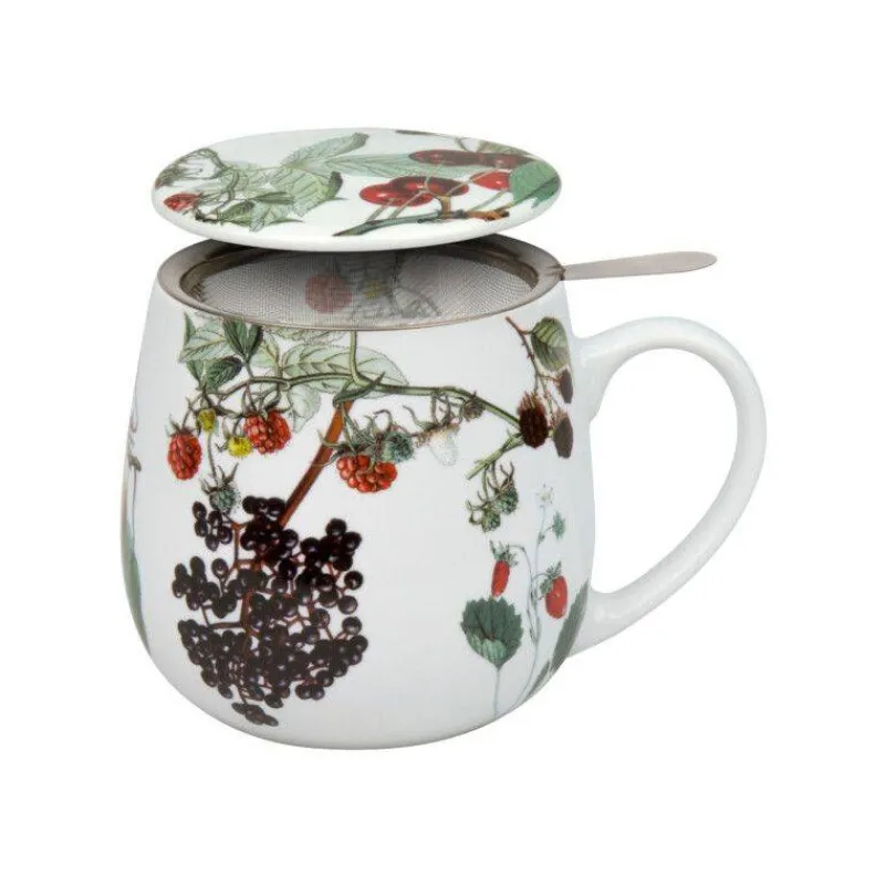 Mugs-KONITZ MUG tasse Tisanière avec couvercle Porcelaine Könitz FRUITS 42cl
