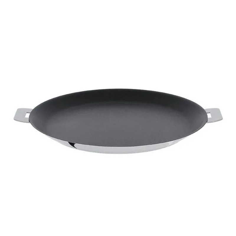 Crêpes | Poêles Avec Revêtement Anti-adhérent-CRISTEL MUTINE Poêle à Crêpes Crépière Amovible Inox Revêtue corps CLASSIQUE D30