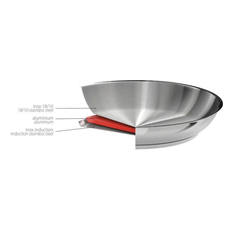 Poêles En Inox | Poêles Amovibles-CRISTEL Mutine Poêle Inox Haute D24 + D28 + poignée amovible framboise