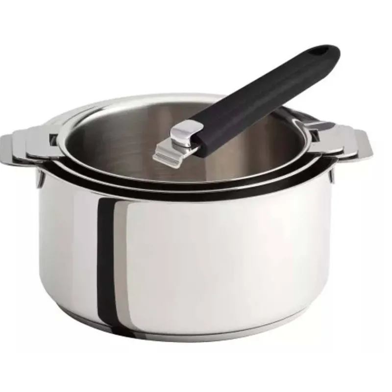 Casseroles En Inox | Casseroles Cristel-CRISTEL MUTINE Série 3 Casseroles Amovible Inox Corps Classique 16 à 20 + poignée MUTINE