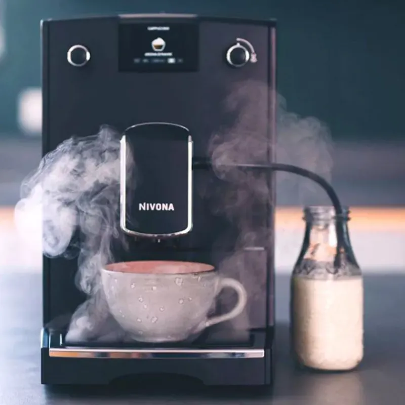 Robots Café | Expressos-Nivona SERIE 6 Machine à Café Expresso automatique avec broyeur NICR 695 Cafe Romatica Noir Mat