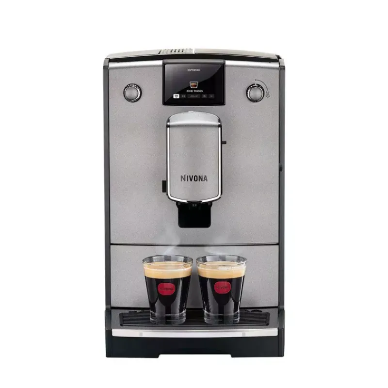Robots Café | Expressos-Nivona SERIE 6 Machine à Café Expresso automatique avec broyeur NICR 695 Cafe Romatica Titane