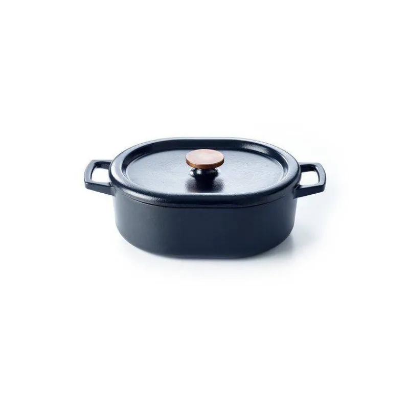 Cocottes En Fonte Traditionnelle-BEKA NORI Cocotte en fonte Emaillée Ovale Noir 31 cm
