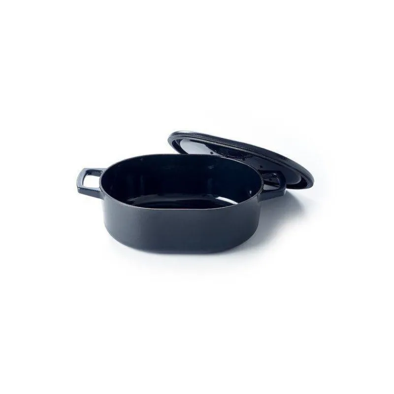 Cocottes En Fonte Traditionnelle-BEKA NORI Cocotte en fonte Emaillée Ovale Noir 31 cm