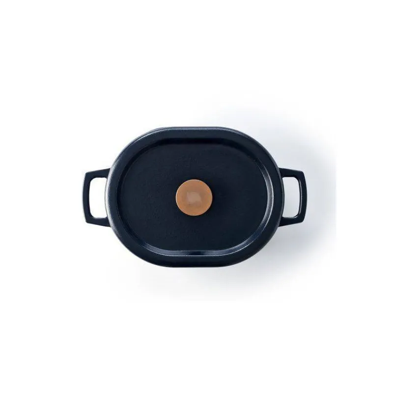 Cocottes En Fonte Traditionnelle-BEKA NORI Cocotte en fonte Emaillée Ovale Noir 31 cm